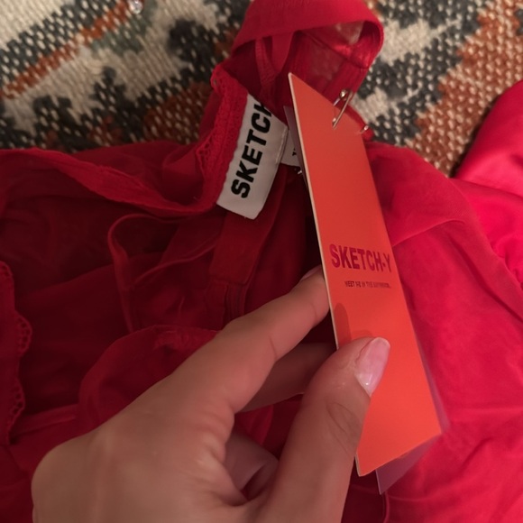 NWT Sketch-Y x REVOLVE Mia Dress in Red size XS - Picture 5 of 6
